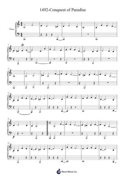 1492-Conquest of Paradise Sheet Music by meaabojawdeh-Arr.Virgreg