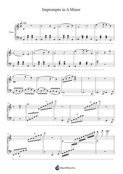 Impromptu in A Minor Musica per pianoforte di Clayton R. Young - Arr.Croftlitt