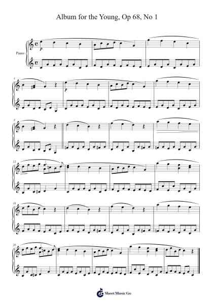 Album for the Young, Op 68, No 1 乐谱由 Robert Schumann - 编曲 Gwenter Stedi