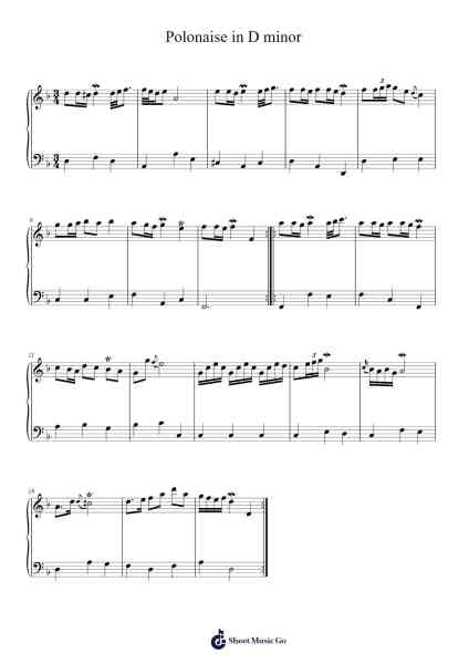 Polonaise in D Minor, BWV 119 Sheet Music by Johann Sebastian Bach-Arr.Janron
