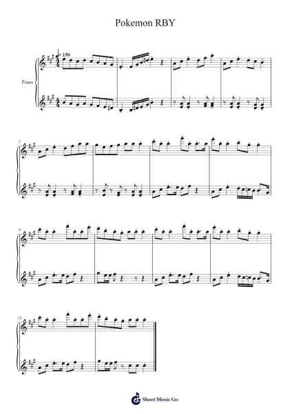 Pokemon RBY Sheet Music by Junichi Masuda-Arr.Chrisboyd Crosean