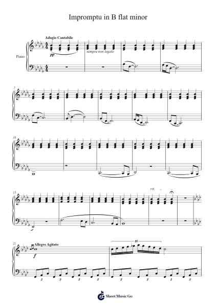 Impromptu in B-flat Minor Sheet Music by Eric Zhang-Arr.Blithephne
