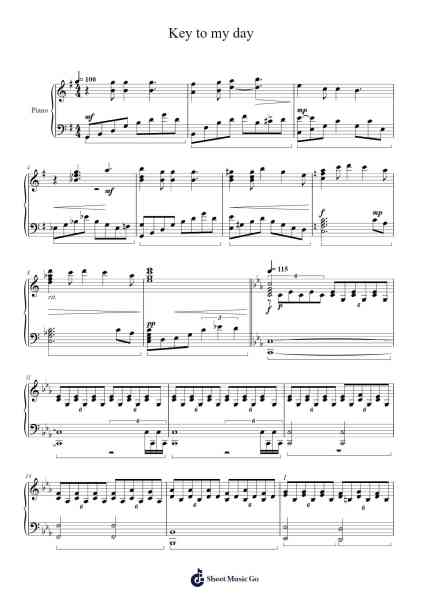 Key to my day Sheet Music by Auqe-Arr.Nellvi