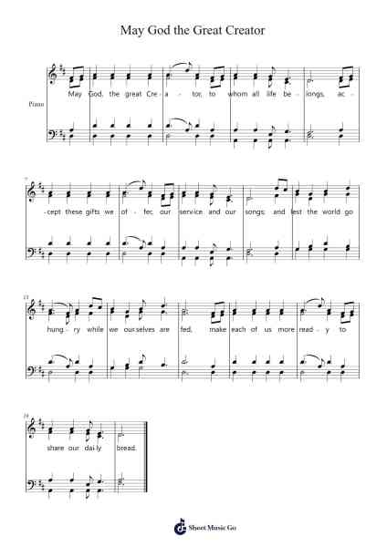 May God the Great Creator Sheet Music by Misc Traditional-Arr.Chloekeats