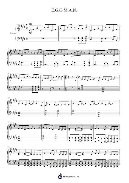 E.G.G.M.A.N. Sheet Music by Paul Shortino/Jun Senoue-Arr.Canme