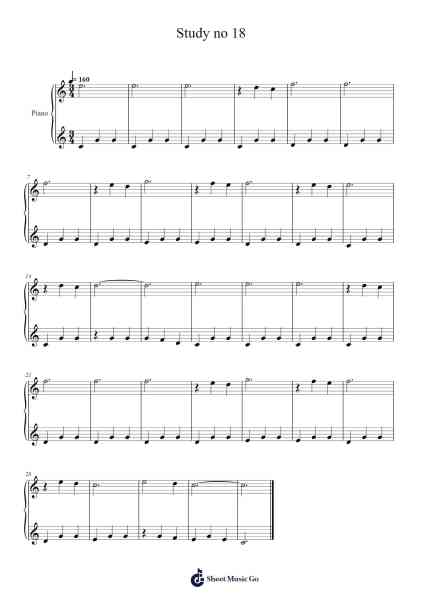Study No. 18 Sheet Music by Cornelius Gurlitt-Arr.Sainsram