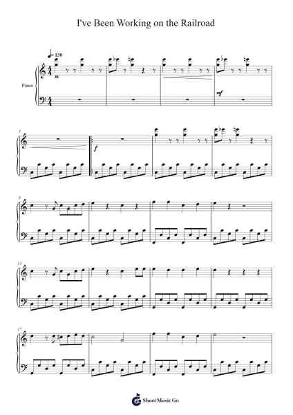 I've Been Working on the Railroad Sheet Music by Traditional American Folk-Arr.Pojudd Sheishua