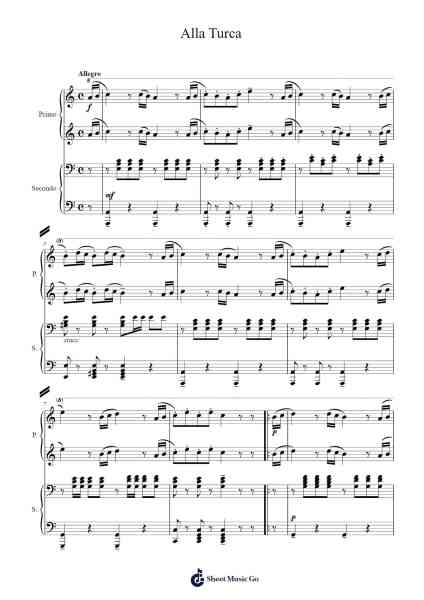Alla Turca Sheet Music by A. Diabelli-Arr.Vanlett Hudrey