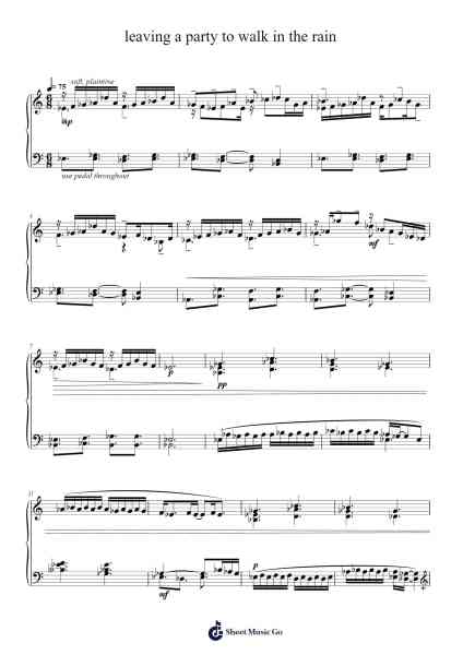 leaving a party to walk in the rain Sheet Music by Tom Hunt-Arr.Hunfrances Dunnfay