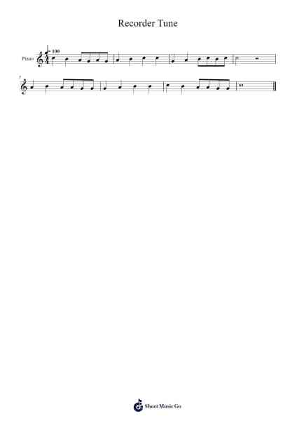 Recorder Tune Sheet Music by undefined-Arr.Ciscer Georyale