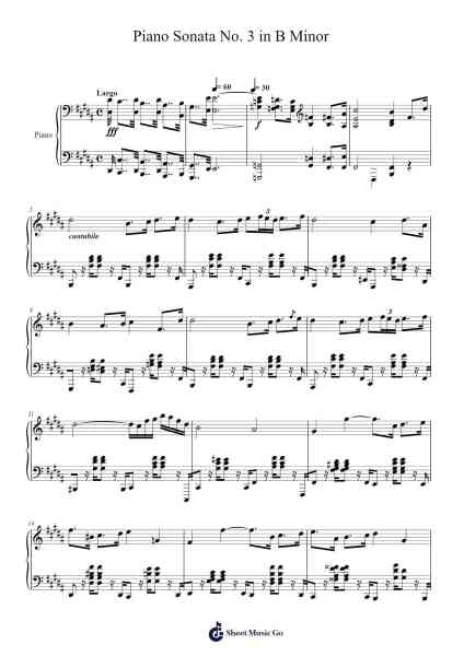 Piano Sonata No. 3 in B Minor 樂譜由 Frédéric Chopin - 編曲 Beardfaithe Kirkbia