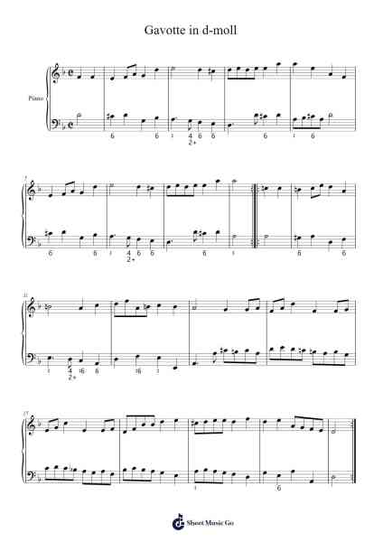 Gavotte in d-moll Sheet Music by eszter.maraz-Arr.Ciscer Georyale