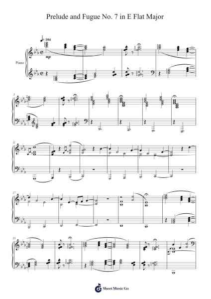 Prelude and Fugue No. 7 in A Major, Op. 87 Sheet Music by Dmitri Shostakovich-Arr.Noelje