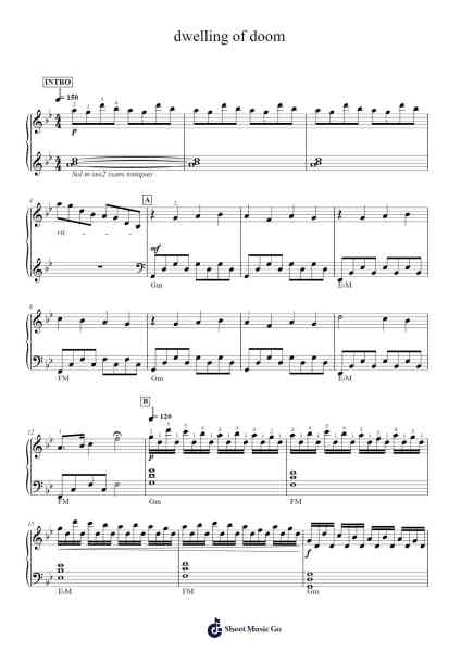 dwelling of doom Sheet Music by Kenichi Matsubara-Arr.Toddgail