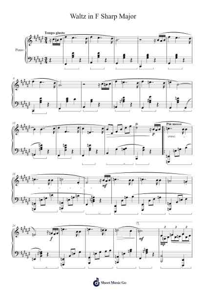 Waltz in F Sharp Major Sheet Music by James O'Connell-Arr.Corsay Parhys