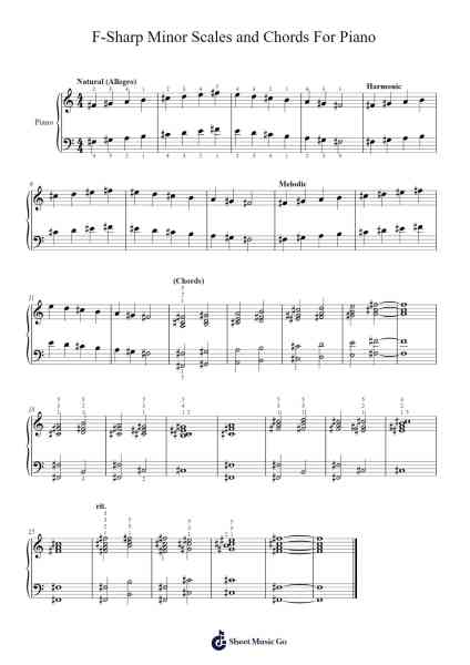 F-Sharp Minor Scales and Chords For Piano Sheet Music by Marcus Daitch-Arr.Sylsia Kerrsel