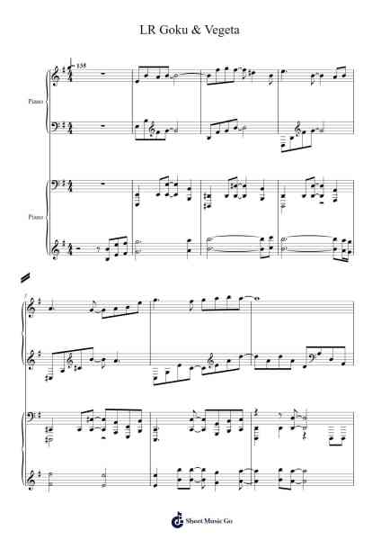 Dokkan Battle OST - LR Goku & Vegeta Sheet Music by notsowiseone-Arr.Iannet Shelac