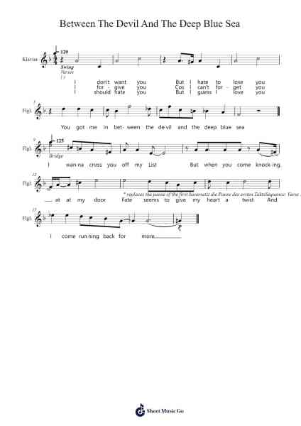 Between The Devil And The Deep Blue Sea Sheet Music by George Harrison-Arr.Reygess