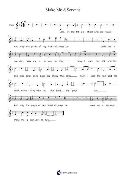Make Me A Servant Sheet Music by -Arr.Otnold