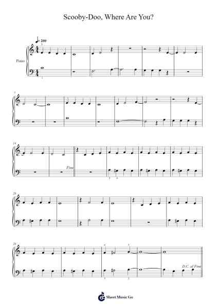 Scooby-Doo, Where Are You? Sheet Music by David Mook-Arr.Pearghes Feltle
