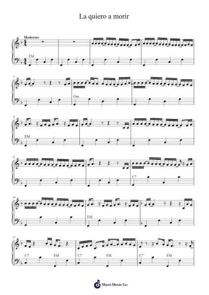 La quiero a morir Sheet Music by Francis Cabrel-Arr.Nyledk
