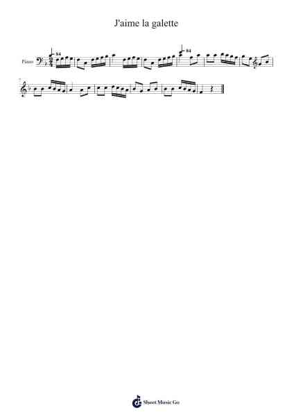 J'aime la galette Sheet Music by -Arr.Rares