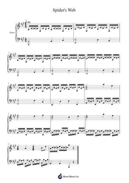 Spider's Web โน้ตเพลงโดย Adam Benešovský-Arr.Browntis