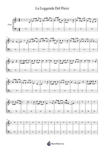 La Leggenda Del Piave Sheet Music by -Arr.Watblack Jackcoln