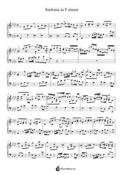 Sinfonia in F Minor Sheet Music by Johann Sebastian Bach-Arr.Odefred