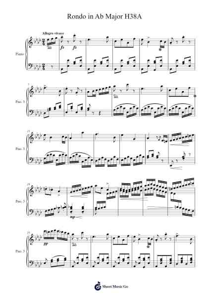 Rondo in A-flat Major, H. 38A Sheet Music by John Field-Arr.Webbkay