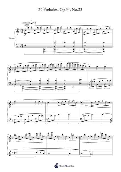 24 Preludes, Op. 34, No. 23 Sheet Music by Dmitri Shostakovich-Arr.Westier Haylay