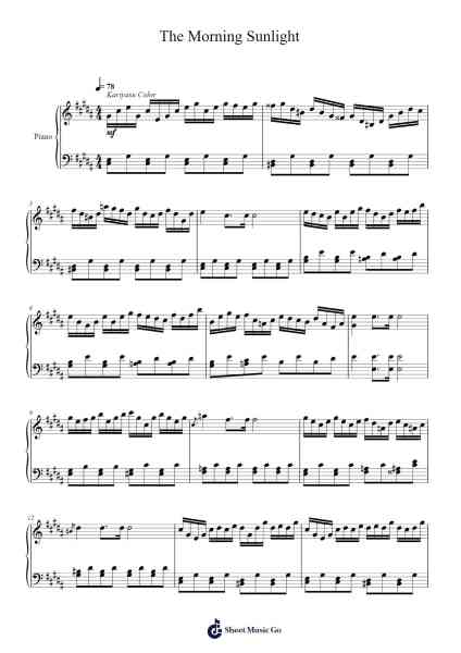The Morning Sunlight Sheet Music by Toursbur-Arr.Lizly Hojo