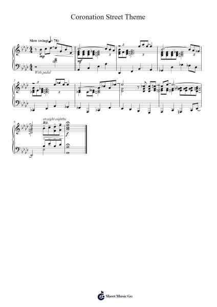 Coronation Street Theme Sheet Music by Eric Spear-Arr.Stowemon