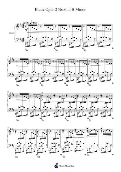 Etude Opus 2 No.6 in B Minor Sheet Music by Stev E-Arr.Crailynn Rodlan