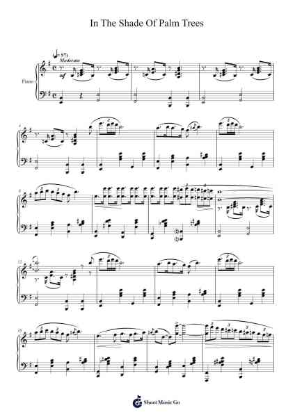 In The Shade Of Palm Trees Sheet Music by Merab Partskhaladze-Arr.Temchell Thompro