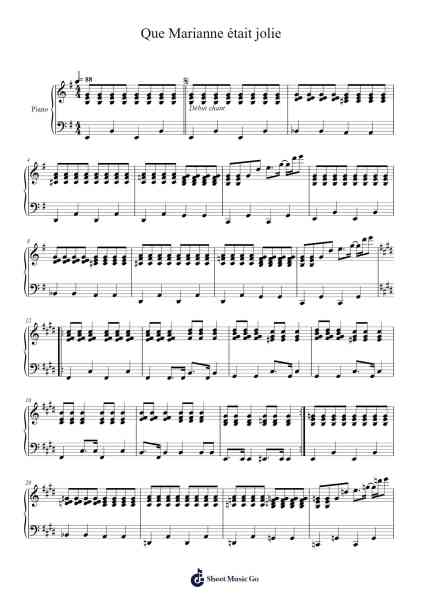 Que Marianne était jolie Sheet Music by Michel Delpech-Arr.Gemcol Nemott