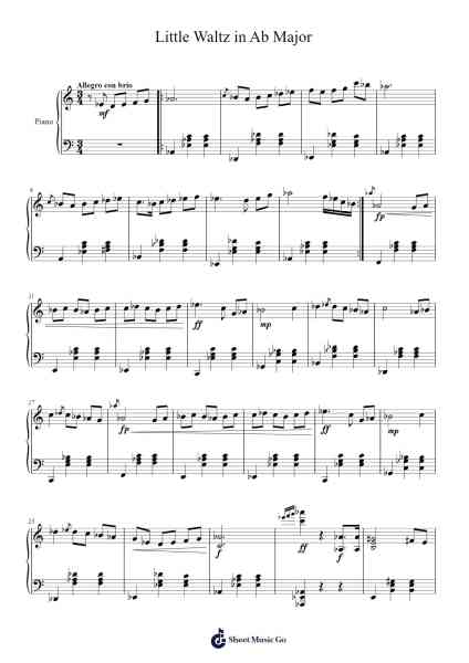 Little Waltz in Ab Major Sheet Music by Franz Liszt-Arr.Rhysboyce