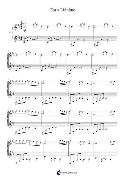 For a Lifetime Sheet Music by Charles Bolt-Arr.Betle