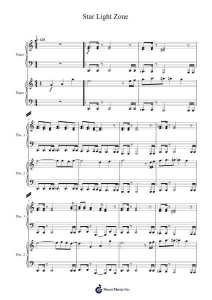 Star Light Zone Sheet Music by Masato Nakamura-Arr.Twainsel