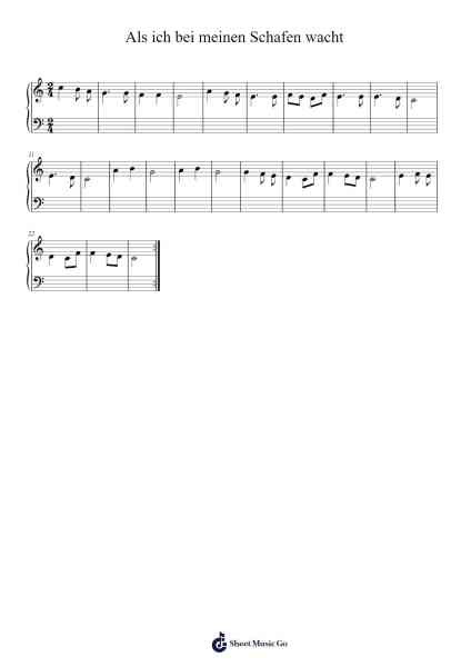 Als ich bei meinen Schafen wacht Sheet Music by -Arr.Lenshaw