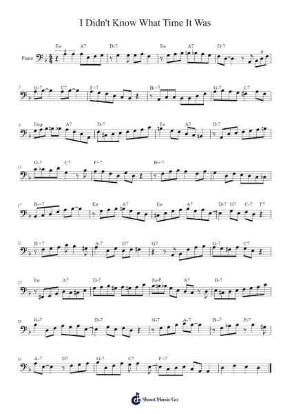 I Didn't Know What Time It Was Sheet Music by -Arr.Cherlian Zimreed