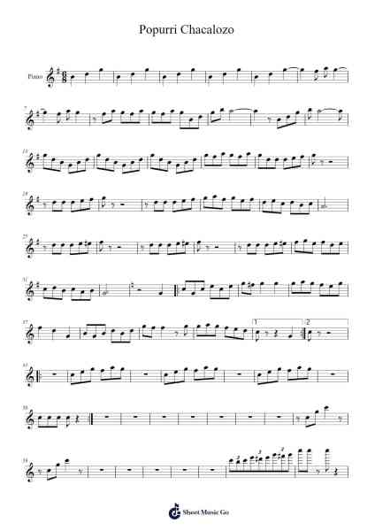 Popurri Chacalozo Sheet Music by Banda La Chacaloza-Arr.Lautus Phichad