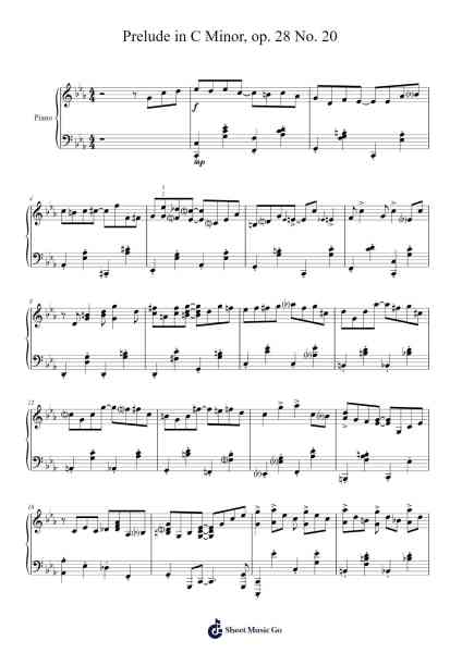 improvisation based on Chopin, Prelude in C Minor, op. 28 No. 20 Sheet Music by Frédéric Chopin-Arr.Dempdawn Ftance