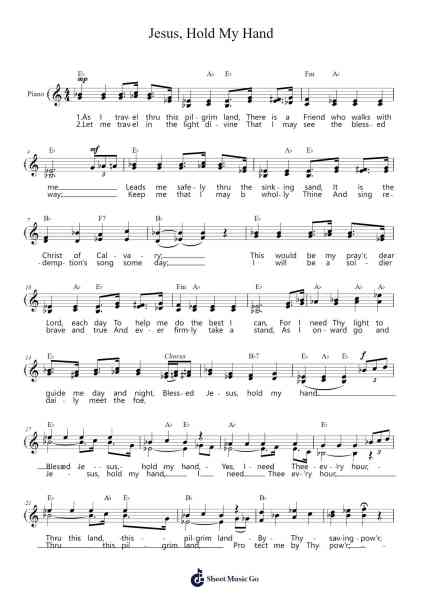 Jesus, Hold My Hand Sheet Music by Albert E. Brumley-Arr.Babmia