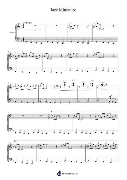 Jazz Miniature Sheet Music by Mark Nevin-Arr.Restan