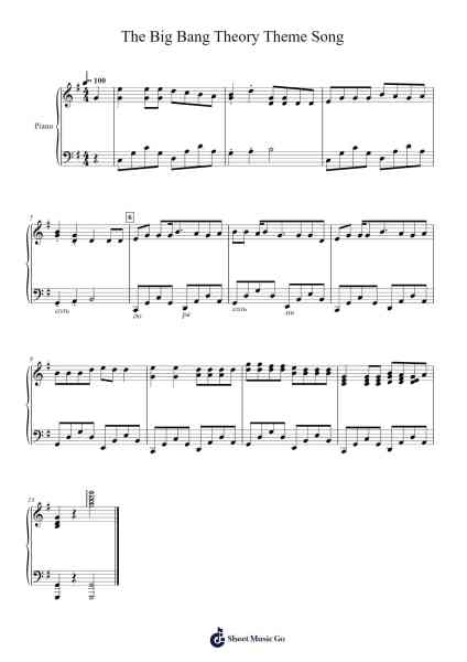 The Big Bang Theory Theme Song Sheet Music by Barenaked Ladies-Arr.Milesbloor