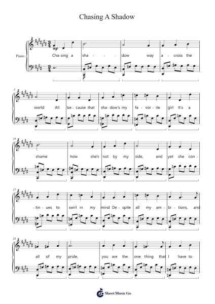 Chasing A Shadow Sheet Music by Trey Kent-Arr.Leighborn