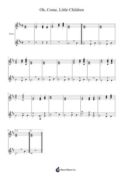 Oh, Come, Little Children 乐谱由 Gasac - 编曲 Yvettenat Iveshall