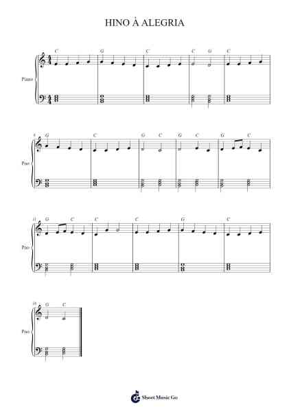 HINO À ALEGRIA Sheet Music by Ludwig van Beethoven-Arr.Cliffcam Whbill