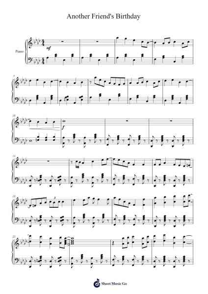 Another Friend's Birthday Sheet Music by Launor-Arr.Detio Gemlo